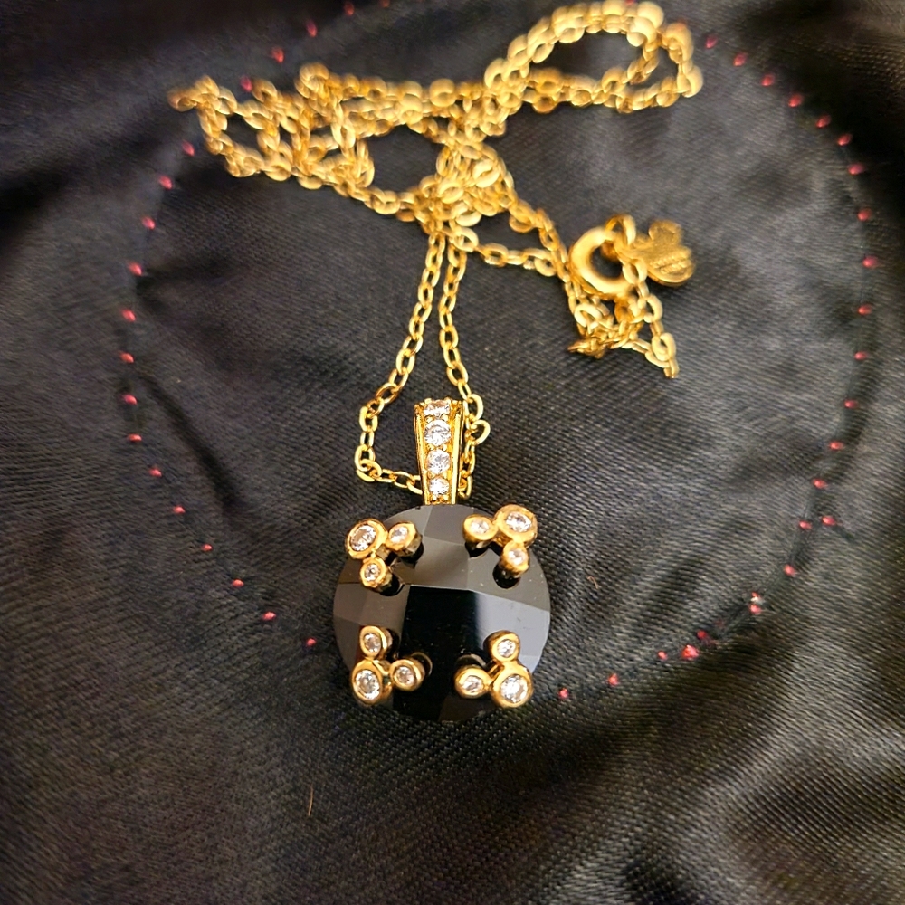 Onyx Mickey Mouse Necklace